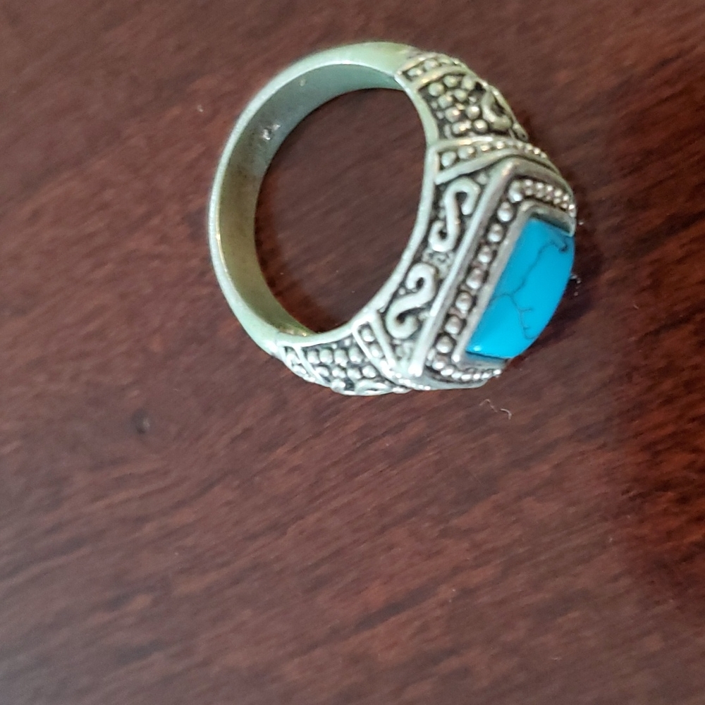 01 silver turquoise ring